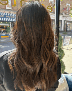 brunette balayage Esente Hair Salon in Wimbledon